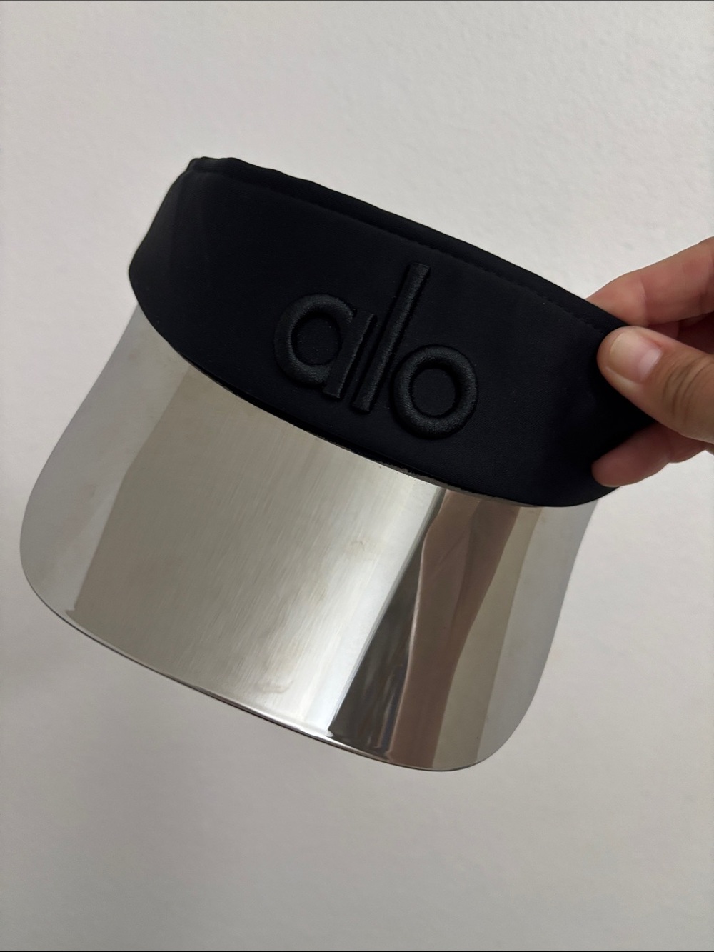 Alo Black Visor with Silver Mirror Shield